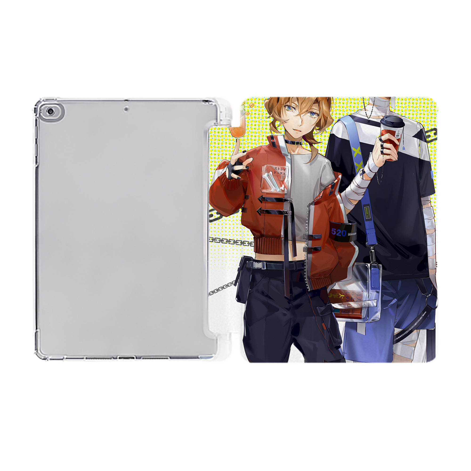 （画像用） 文豪ストレイドッグス Bungo Stray Dogs IPad ケース ペン収納付き 三つ折りスタンド PUレザー×シリコン 対応機種9.5/10.5/10.9インチ